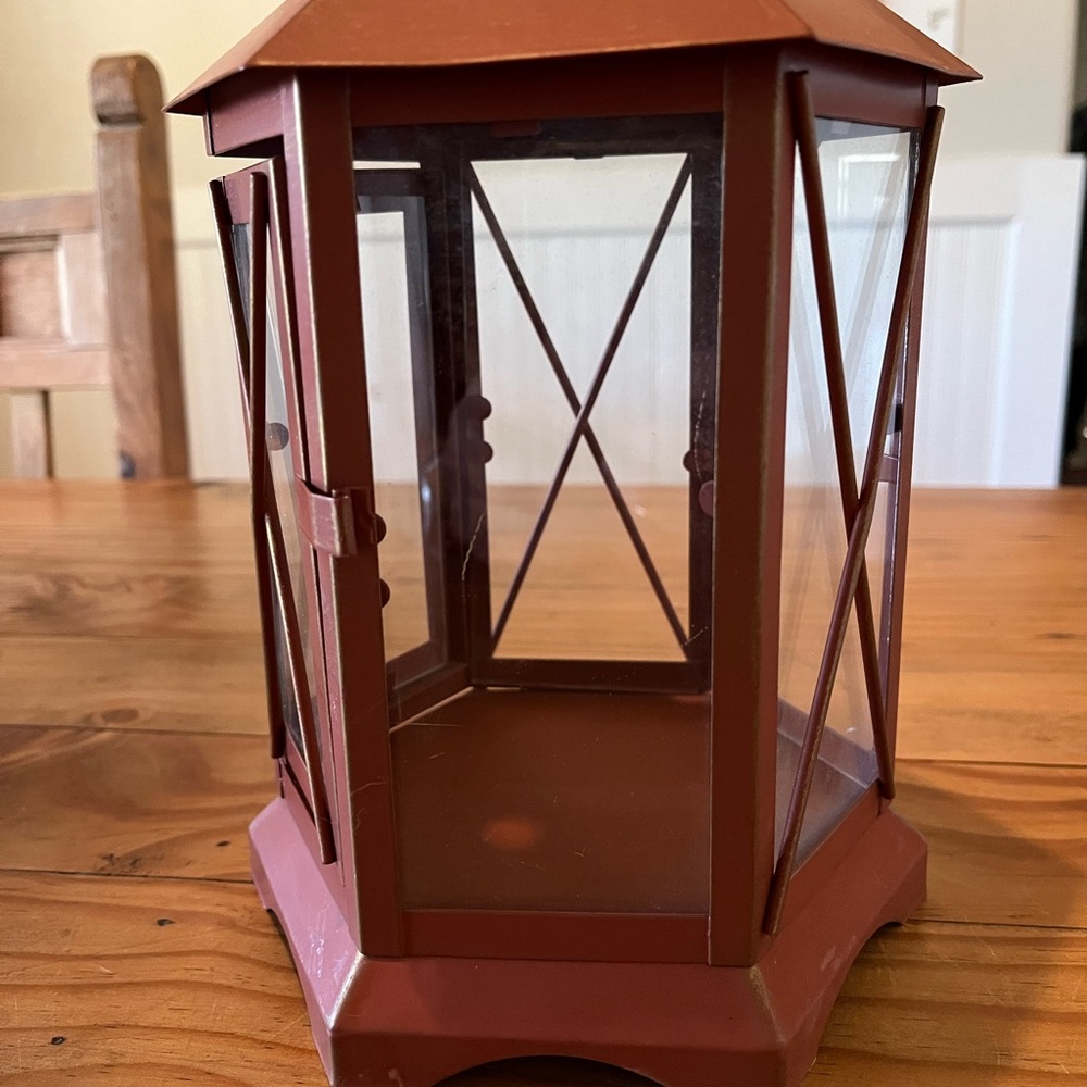 Rustic Red Lantern - Picture 3 of 9